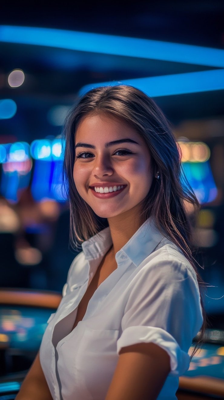 Tampilan meja roulette live casino jalur777 dengan dealer yang menjelaskan permainan kepada pemain